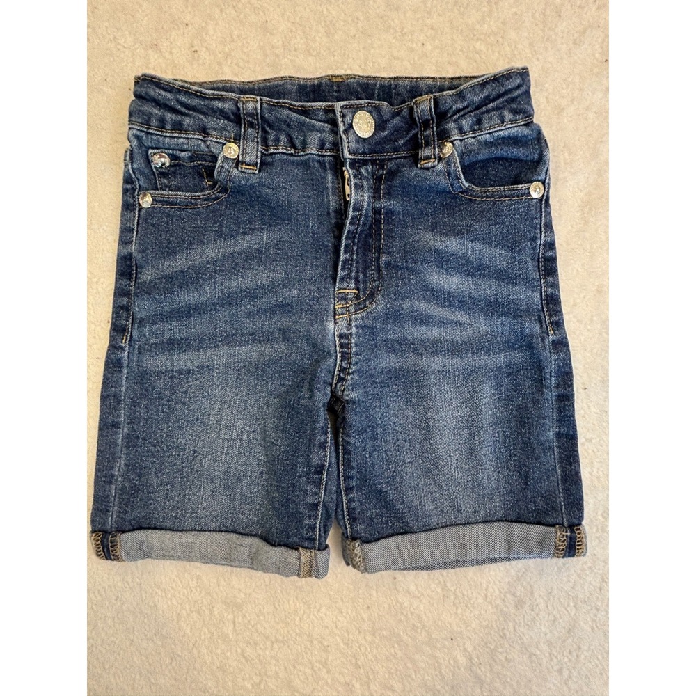 Koala Kids Girls Denim Shorts Medium Wash Rhinestone Cuffed Blue Size 4T